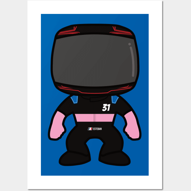 Esteban Ocon Custom Mini Figure – F1 2023 Season Wall Art by GreazyL